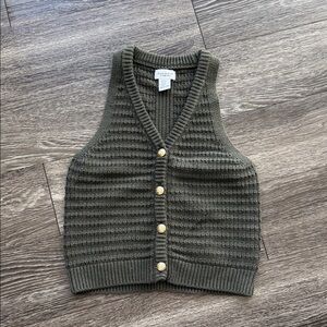 Dark Green Buttoned Vest